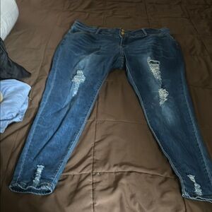 Distressed jeans